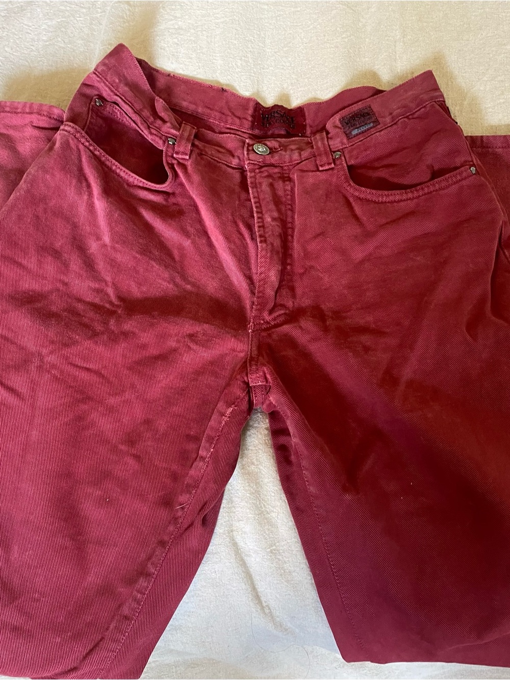 Versace Men's Corduroy Pants in Burgundy